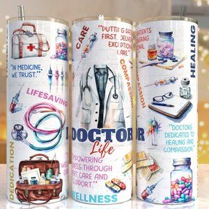 Doctor thinking of you gift, coffee mug set, tumbler